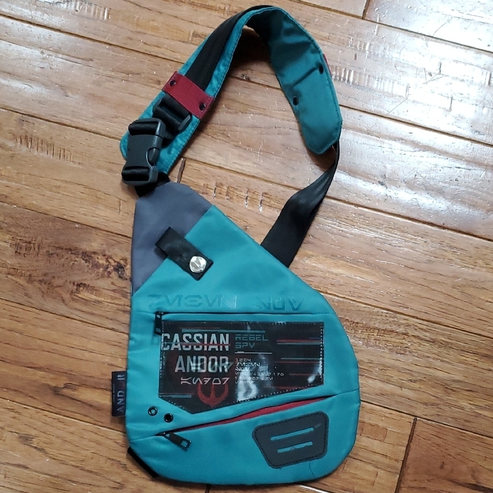 Star Wars Cassian Andor Teal and Gray Crossbody Sling Bag